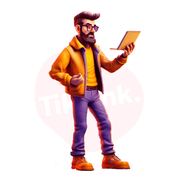 TikPink.de - Illustration Der Mann mit der Brille, der die Pille in der Hand hält